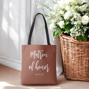 Matron of Honour Terracotta Brown Wedding Tote Bag