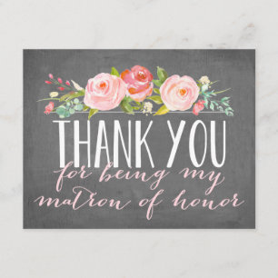 Matron of Honour Thank You Bridesmaid Card