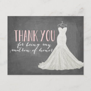 Matron Of Honour Thank You Bridesmaid Card