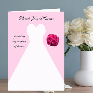 Matron of Honour Thank You Card -- Gown