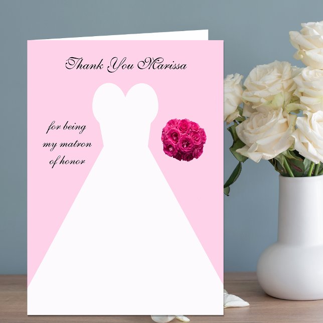 Matron of Honour Thank You Card -- Gown (Creator Uploaded)
