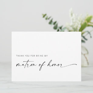 Matron of Honour Thank You Card   Modern Minimalis