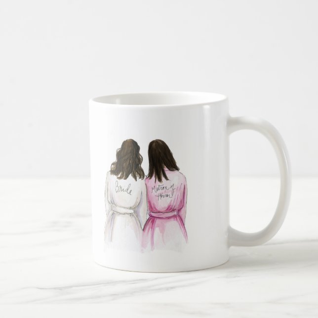Matron? Wavy Dark Br Bride Dark Br Long Maid Coffee Mug (Right)