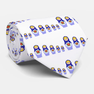 Matryoschka dolls blue tie