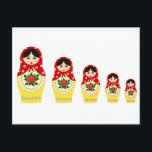 Matryoschka dolls red postcard<br><div class="desc">Matryoschka dolls red</div>
