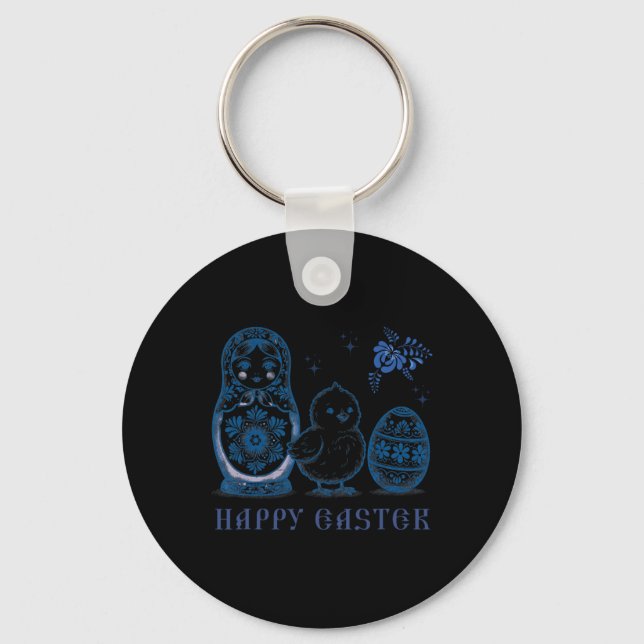 Matryoshka Doll Easter Eggs Russian Costume Matres Key Ring (Front)