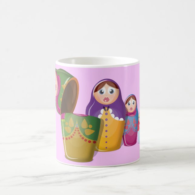 Matryoshka doll - Russian Nested Dolls Pattern Coffee Mug (Center)