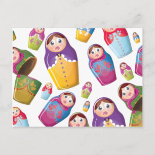 Matryoshka doll - Russian Nested Dolls Pattern Postcard