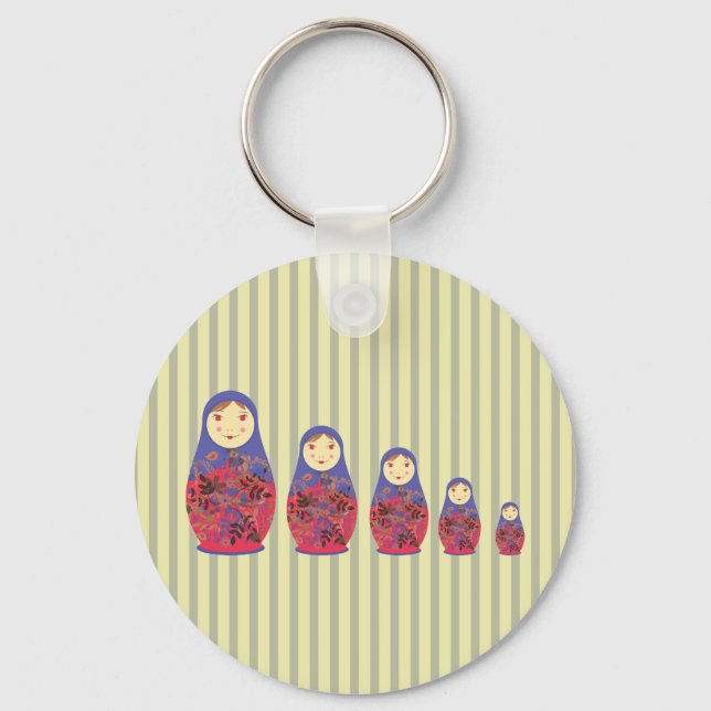 Matryoshka Doll ~ Russian Nesting / Babushka Key Ring (Front)