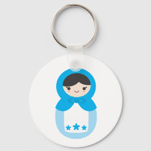 Matryoshka Doll - Sweet Blue Key Ring