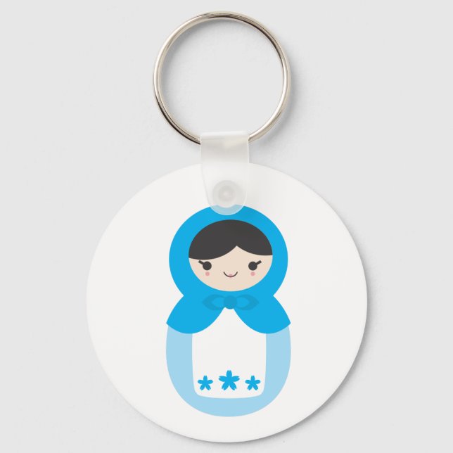 Matryoshka Doll - Sweet Blue Key Ring (Front)