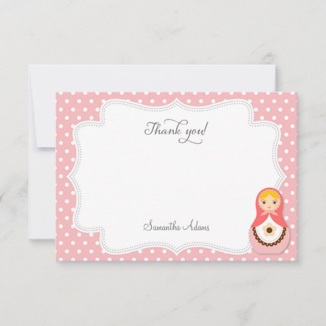 Matryoshka Doll Thank You Card (Front)