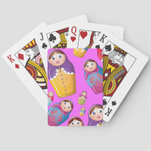 Matryoshka dolls playing cards