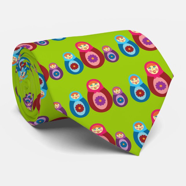 Matryoshka Dolls Tie (Rolled)