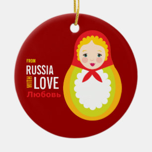 Matryoshka From Russia With Love Adoption Keepsake Ceramic Ornament