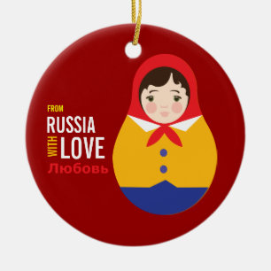 Matryoshka From Russia With Love Adoption Keepsake Ceramic Tree Decoration