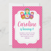 Matryoshka Invitation, Birthday Party