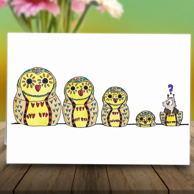 MATRYOSHKA OWL greeting card by Nicole Janes (Creator Uploaded)