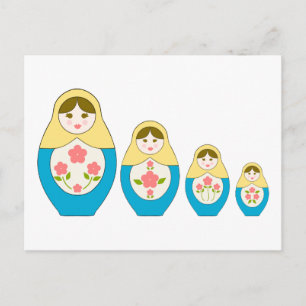 Matryoshka Russian Nesting Dolls Postcard