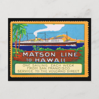 Matson Lines Poster Stamp circa 1915 Postcard