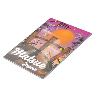 Matsue Japanese blossom poster. Notepad