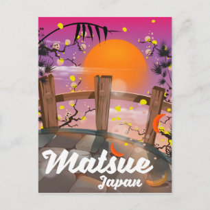 Matsue Japanese blossom poster. Postcard