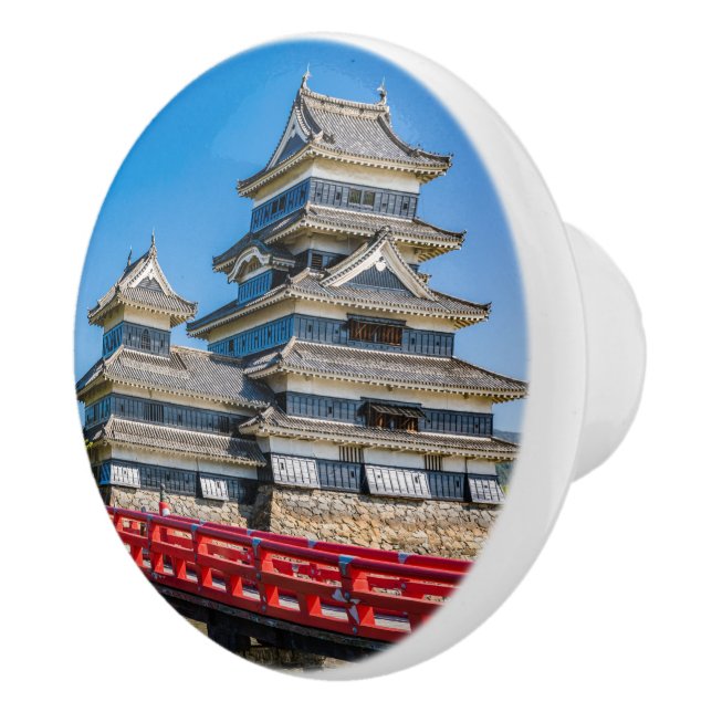 Matsumoto castle and bridge ceramic knob (Right)
