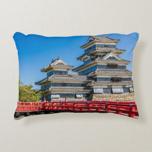 Matsumoto castle and bridge decorative cushion