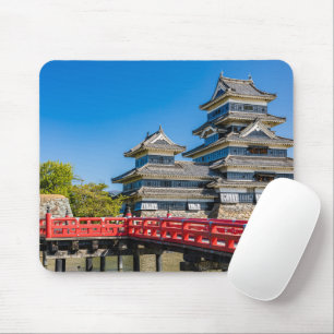 Matsumoto castle and bridge mouse pad