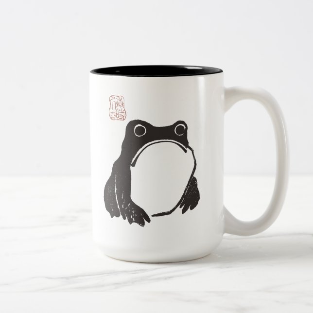Matsumoto Hoji Funny Sad Grumpy Frog Mug (Right)