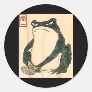 Matsumoto Hoji Japanese Frog Ukiyo-e Toad Meme Aes Classic Round Sticker