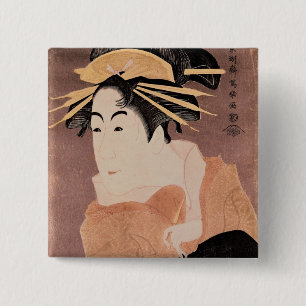 Matsumoto Yonesaburo in the role of the courtesan 15 Cm Square Badge