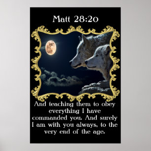 Matt 28:20 With A Eagle flying over the landscape. Poster
