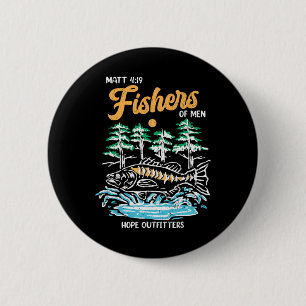 Matt 419 Fishers Of Men Christian Fishing Fathers 6 Cm Round Badge