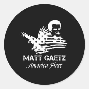 Matt Gaetz Face American Flag Eagle Trump 2024 Usa Classic Round Sticker