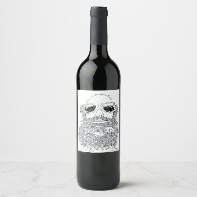 Matt Has a Bird in His Beard Wine Label (Front)