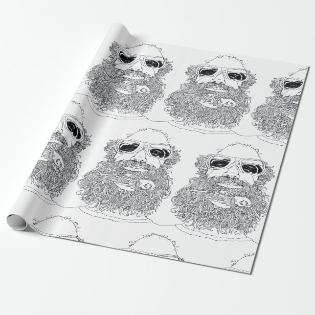 Matt with a Bird in his Beard Wrapping Paper (Unrolled)
