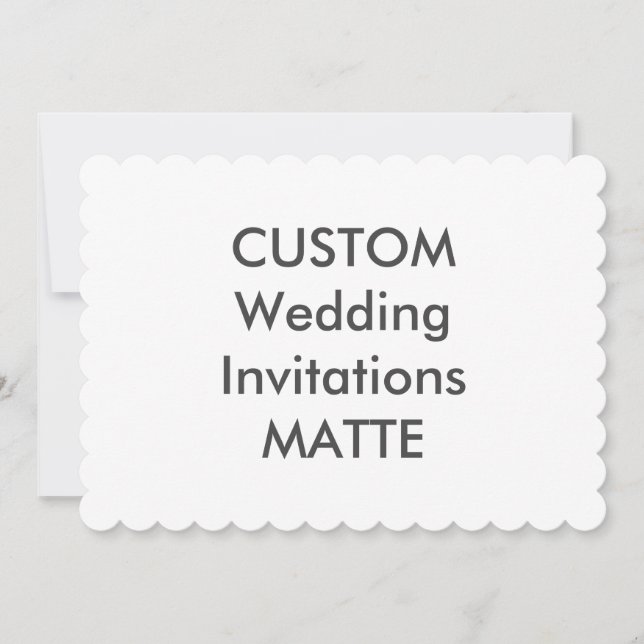 MATTE 120lb 7" x 5" Scalloped Wedding Invitations (Front)