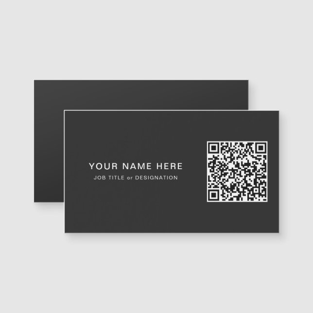 Matte Black Magnet Card with Custom QR and Title (Front/Back)