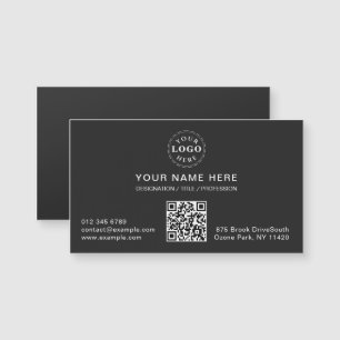 Matte Black Magnetic Card with Your Info