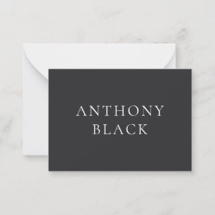 Matte Black Minimalist Plain Elegant Classical Card