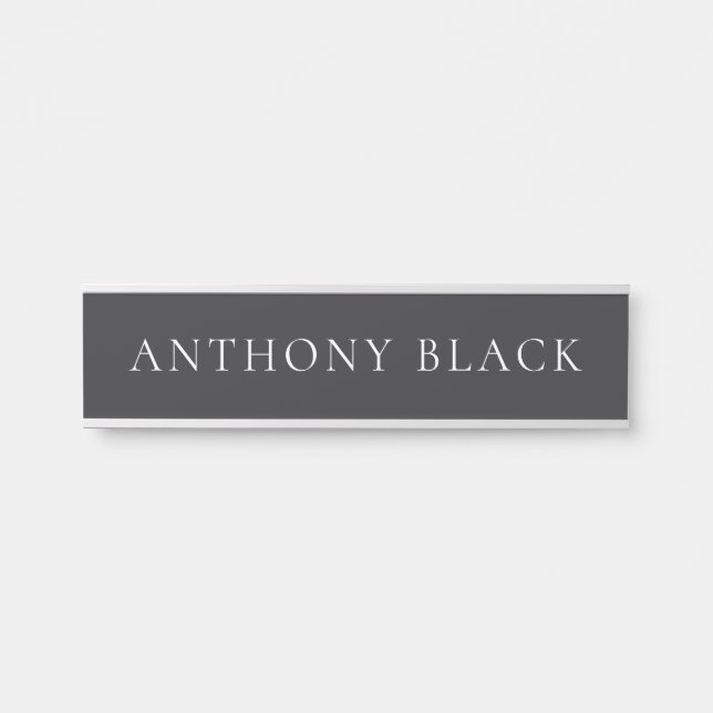 Matte Black Minimalist Plain Elegant Classical Door Sign (Front)
