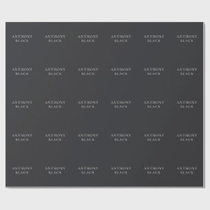 Matte Black Minimalist Plain Elegant Classical Wrapping Paper