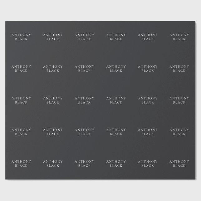 Matte Black Minimalist Plain Elegant Classical Wrapping Paper (Flat)