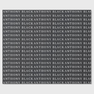 Matte Black Minimalist Plain Elegant Classical Wrapping Paper