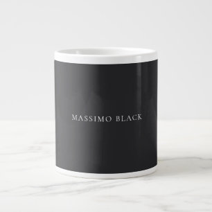 Matte Black Minimalist Plain Elegant Own Name Large Coffee Mug