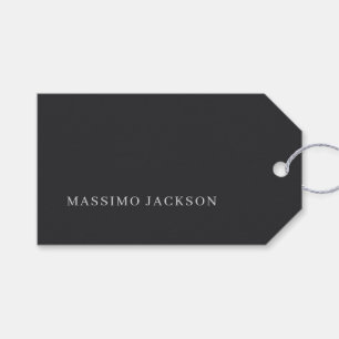 Matte Black Professional Plain Modern Elegant Gift Tags