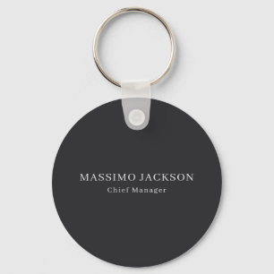 Matte Black Professional Plain Modern Elegant Key Ring