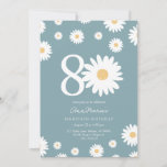 Matte Blue Daisy 80th Birthday Invitation<br><div class="desc">🌼 Celebrate a big milestone with our 80th Daisy Birthday Invitation! 🎉 Perfect for honouring a special loved one's 80th birthday, this groovy invitation features beautiful daisies and elegant calligraphy. Personalise it with all the party details to create a memorable and unique celebration. Make this milestone birthday as special as...</div>