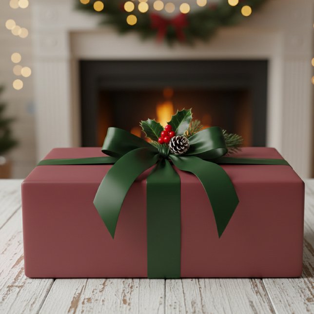Matte Burgundy Wrapping Paper Roll - Elegant Solid (Creator Uploaded)